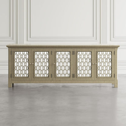 Jofran - Isabella 86in Luxury Mirrored Sideboard Storage Cabinet, Champagne - 2250-86KD view 6