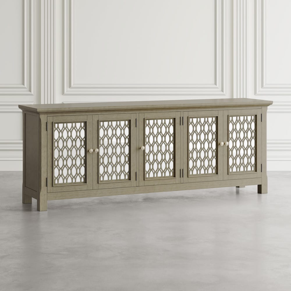Jofran - Isabella 86in Luxury Mirrored Sideboard Storage Cabinet, Champagne - 2250-86KD view 7