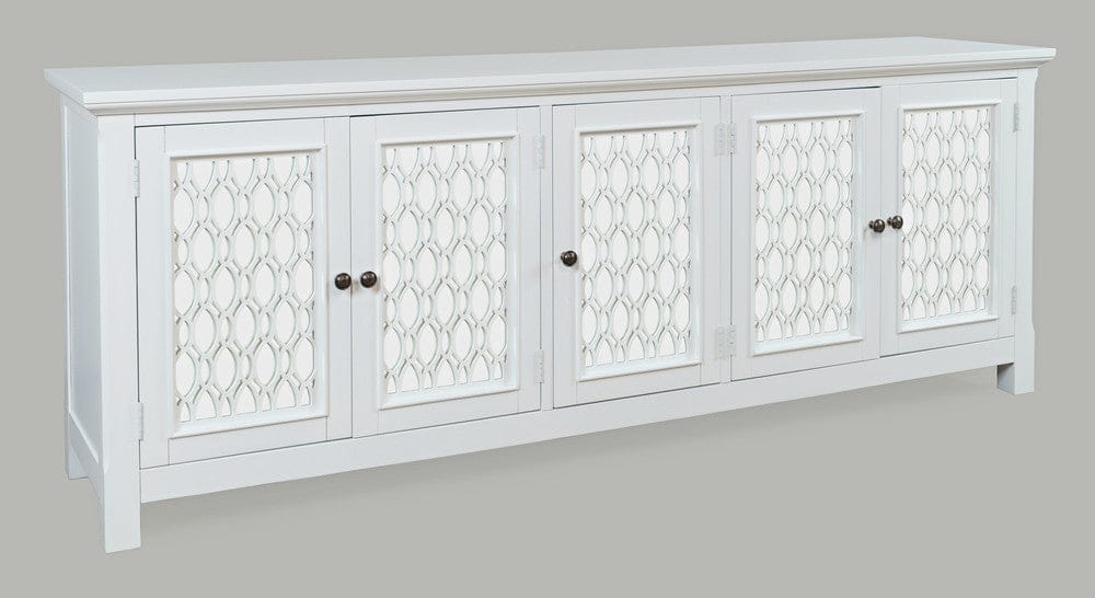 Jofran - Isabella 86in Luxury Mirrored Sideboard Storage Cabinet, White - 2251-86KD view 1