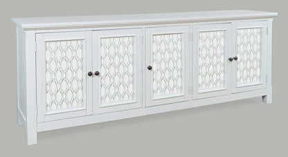 Jofran - Isabella 86in Luxury Mirrored Sideboard Storage Cabinet, White - 2251-86KD view 1