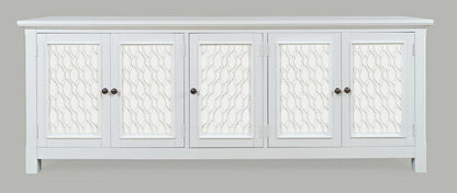 Jofran - Isabella 86in Luxury Mirrored Sideboard Storage Cabinet, White - 2251-86KD view 2