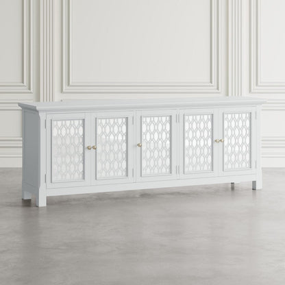 Jofran - Isabella 86in Luxury Mirrored Sideboard Storage Cabinet, White - 2251-86KD view 6