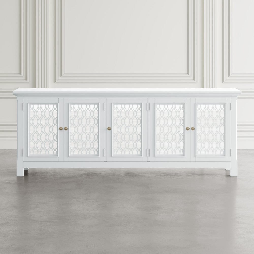 Jofran - Isabella 86in Luxury Mirrored Sideboard Storage Cabinet, White - 2251-86KD view 7