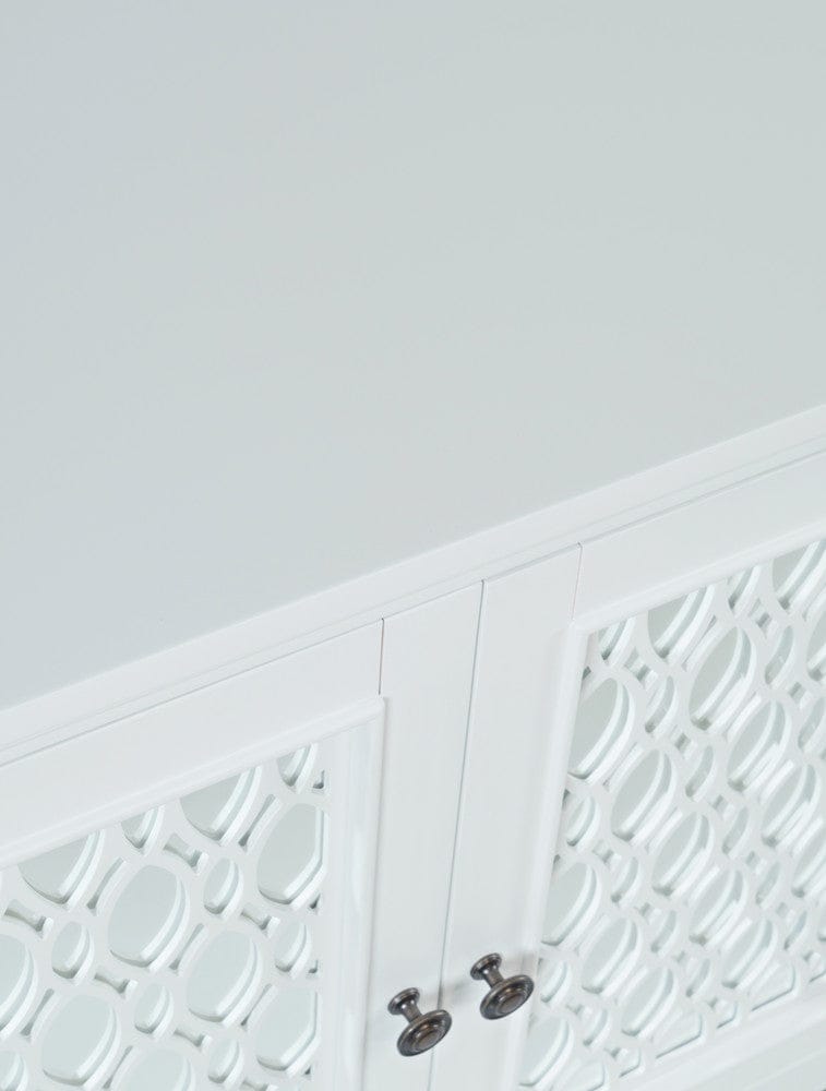Jofran - Isabella 86in Luxury Mirrored Sideboard Storage Cabinet, White - 2251-86KD view 9