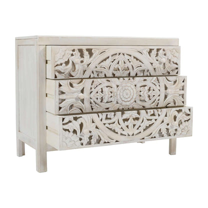Jofran - Jolie Rustic Solid Wood Global Boho Hand Carved Accent Chest with Three Drawers - 2356-39 view 8