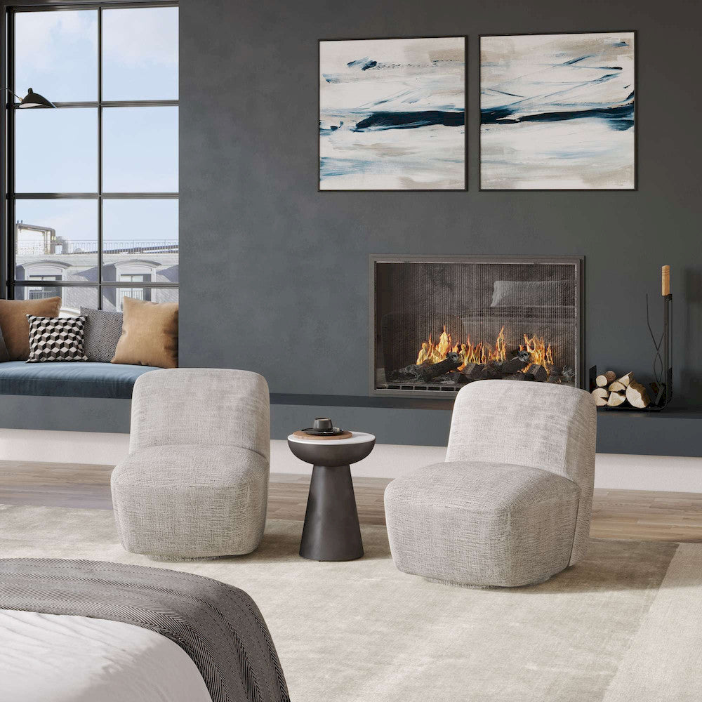 Jofran - Josie Upholstered Contemporary Casual Swivel Accent Chair, Grey - JOSIE-SW-GREY view 6