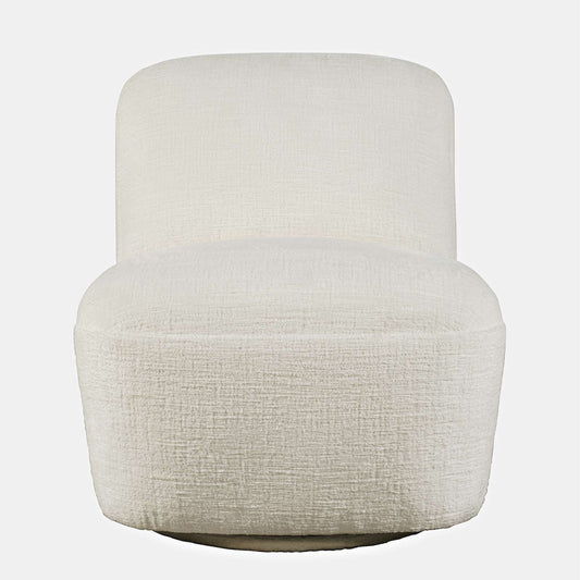 Jofran - Josie Upholstered Contemporary Casual Swivel Accent Chair, Snow - JOSIE-SW-SNOW view 1
