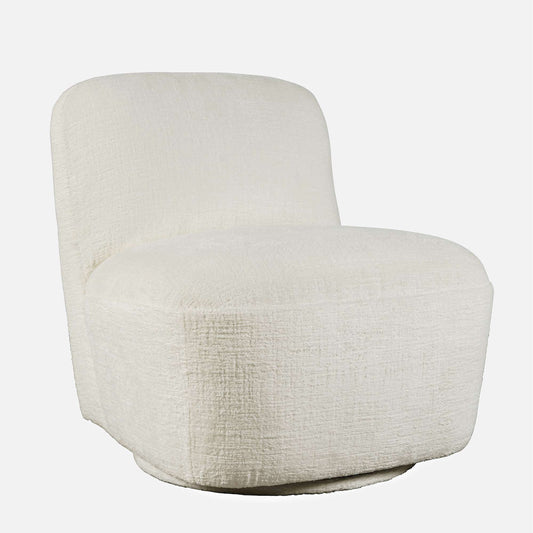 Jofran - Josie Upholstered Contemporary Casual Swivel Accent Chair, Snow - JOSIE-SW-SNOW view 2