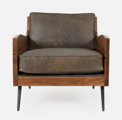 Jofran - Karma Genuine Leather Live Edge Accent Chair - Bourbon - KARMA-CH-BOURBON view 1