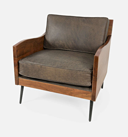 Jofran - Karma Genuine Leather Live Edge Accent Chair - Bourbon - KARMA-CH-BOURBON view 3