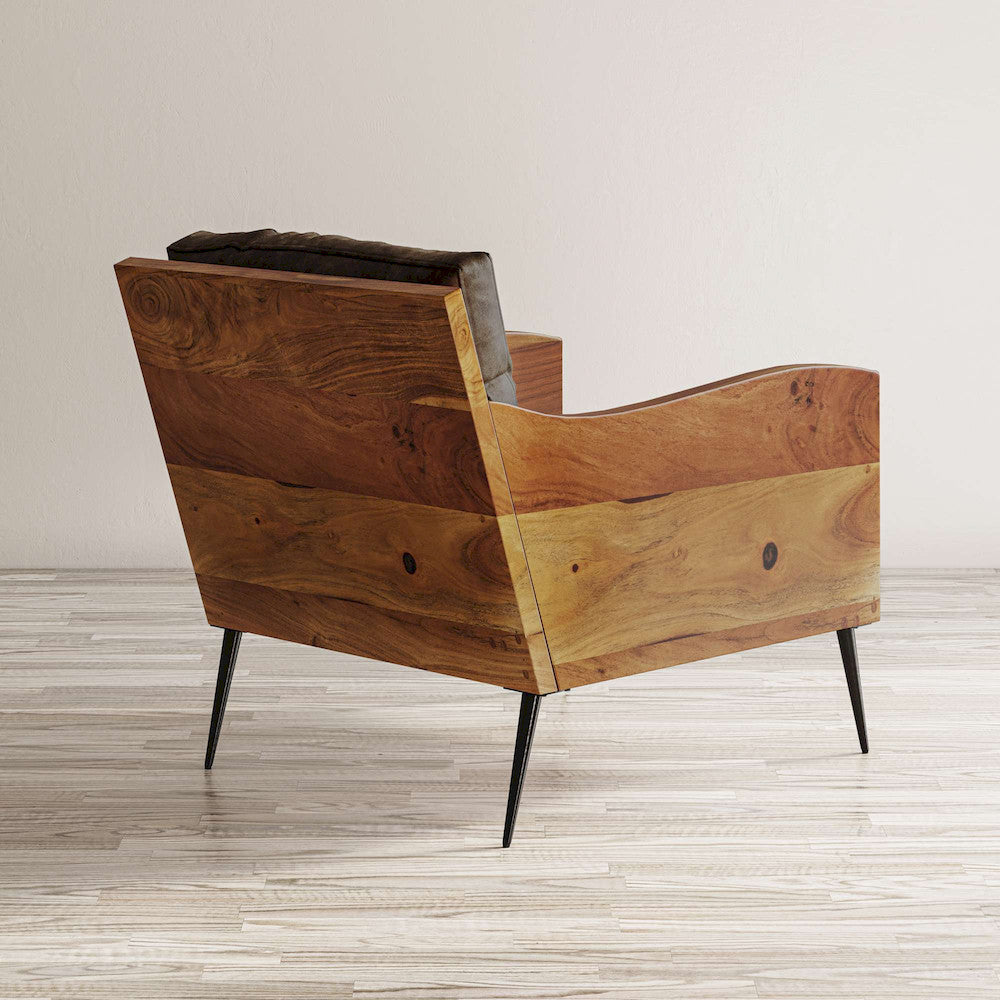 Jofran - Karma Genuine Leather Live Edge Accent Chair - Bourbon - KARMA-CH-BOURBON view 10