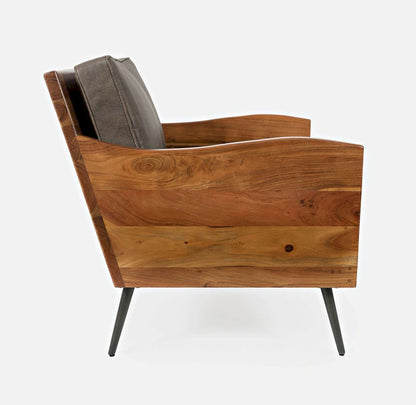 Jofran - Karma Genuine Leather Live Edge Accent Chair - Bourbon - KARMA-CH-BOURBON view 11