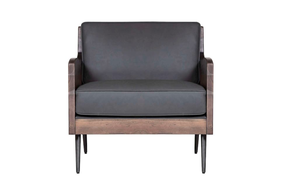 Jofran - Karma Genuine Leather Live Edge Accent Chair - Slate - KARMA-CH-SLATE view 1