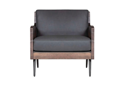Jofran - Karma Genuine Leather Live Edge Accent Chair - Slate - KARMA-CH-SLATE view 1