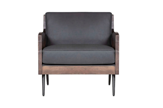Jofran - Karma Genuine Leather Live Edge Accent Chair - Slate - KARMA-CH-SLATE view 1