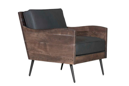 Jofran - Karma Genuine Leather Live Edge Accent Chair - Slate - KARMA-CH-SLATE view 5
