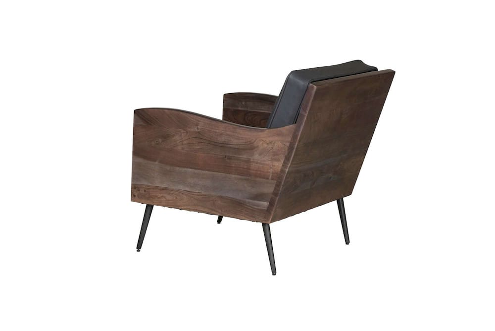 Jofran - Karma Genuine Leather Live Edge Accent Chair - Slate - KARMA-CH-SLATE view 6