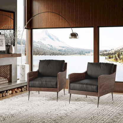 Jofran - Karma Genuine Leather Live Edge Accent Chair - Slate - KARMA-CH-SLATE view 7