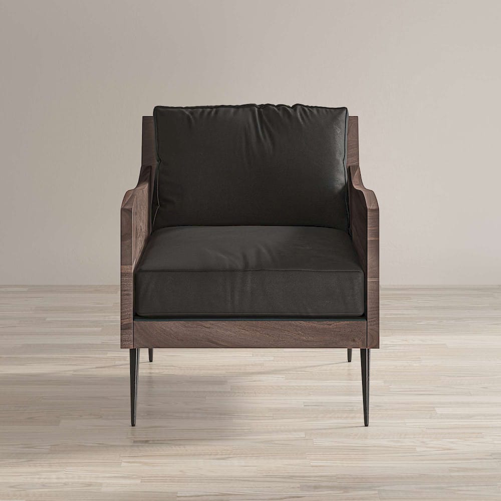 Jofran - Karma Genuine Leather Live Edge Accent Chair - Slate - KARMA-CH-SLATE view 8