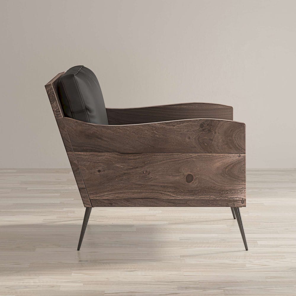 Jofran - Karma Genuine Leather Live Edge Accent Chair - Slate - KARMA-CH-SLATE view 9