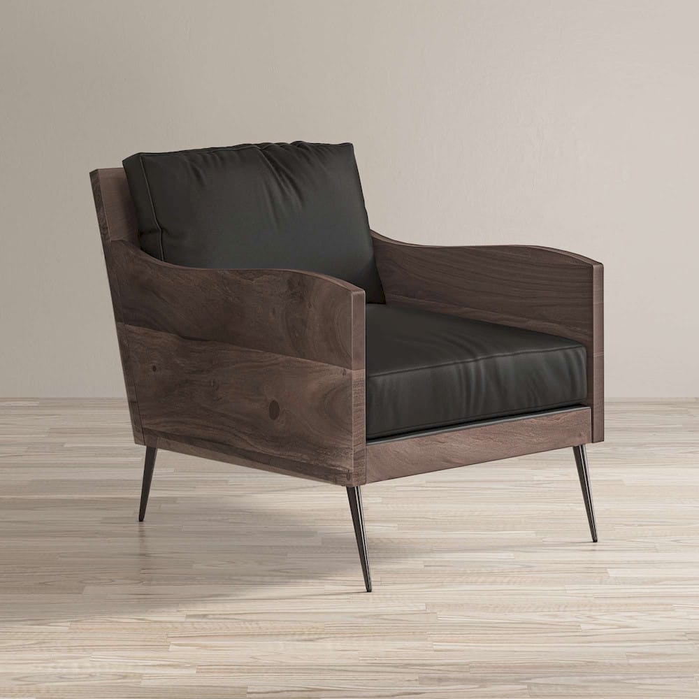 Jofran - Karma Genuine Leather Live Edge Accent Chair - Slate - KARMA-CH-SLATE view 10