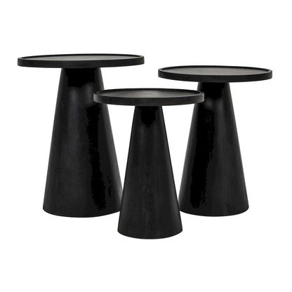 Jofran - Knox Mid-Century Modern Solid Hardwood Round Accent Tables (Set of 3) - 2330-KNOXBLK view 1