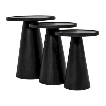 Jofran - Knox Mid-Century Modern Solid Hardwood Round Accent Tables (Set of 3) - 2330-KNOXBLK view 3