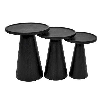 Jofran - Knox Mid-Century Modern Solid Hardwood Round Accent Tables (Set of 3) - 2330-KNOXBLK view 8