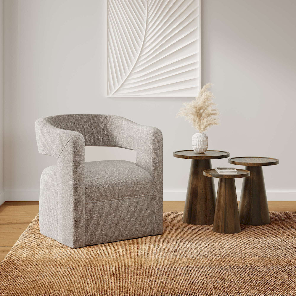 Jofran - Knox Mid-Century Modern Solid Hardwood Round Accent Tables (Set of 3) Chestnut - 2330-KNOXCHS view 7