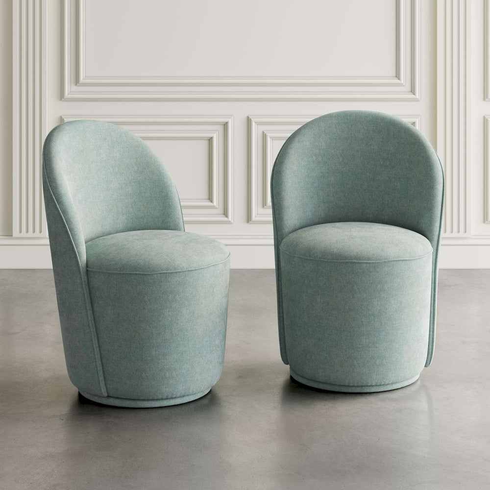 Jofran - Landon Mid-Century Modern Upholstered Swivel Dining Chair (Set of 2) Blue - 2271-LANDONBLU view 7