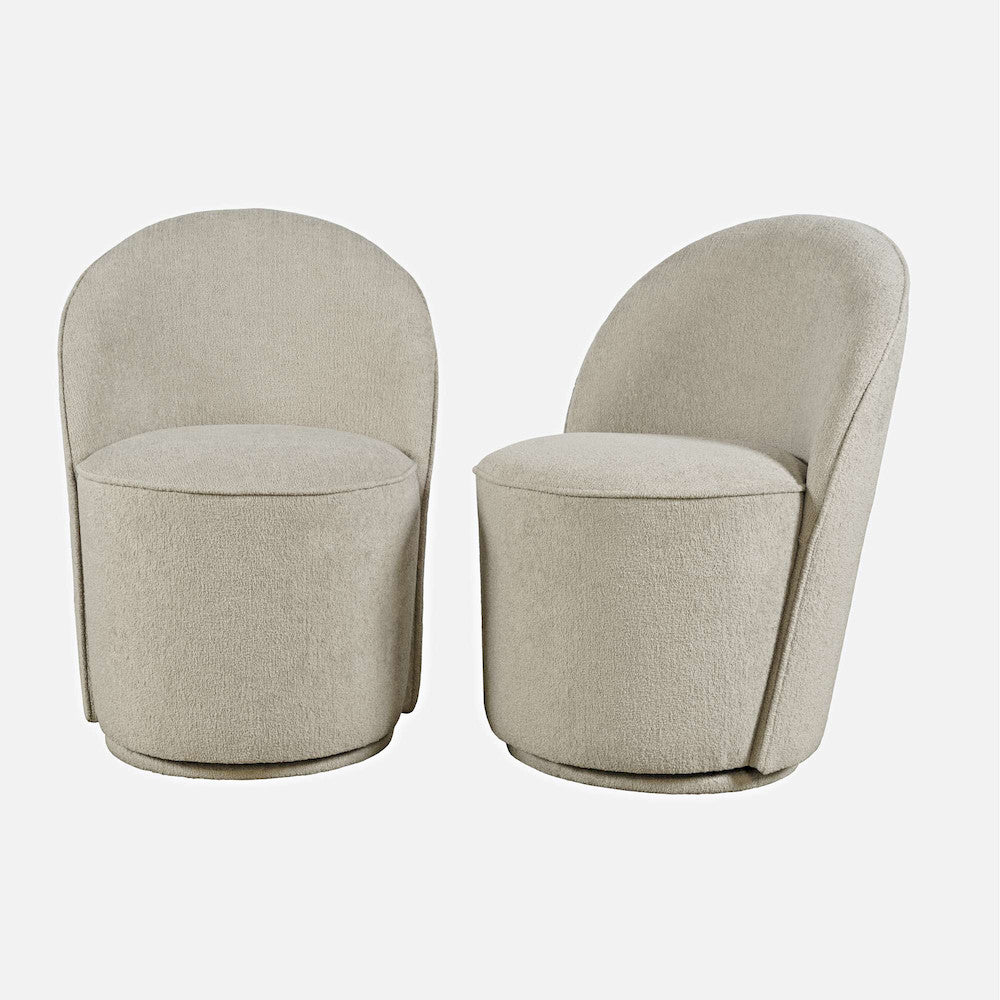 Jofran - Landon Mid-Century Modern Upholstered Swivel Dining Chair (Set of 2) Gray - 2271-LANDONGRY view 11