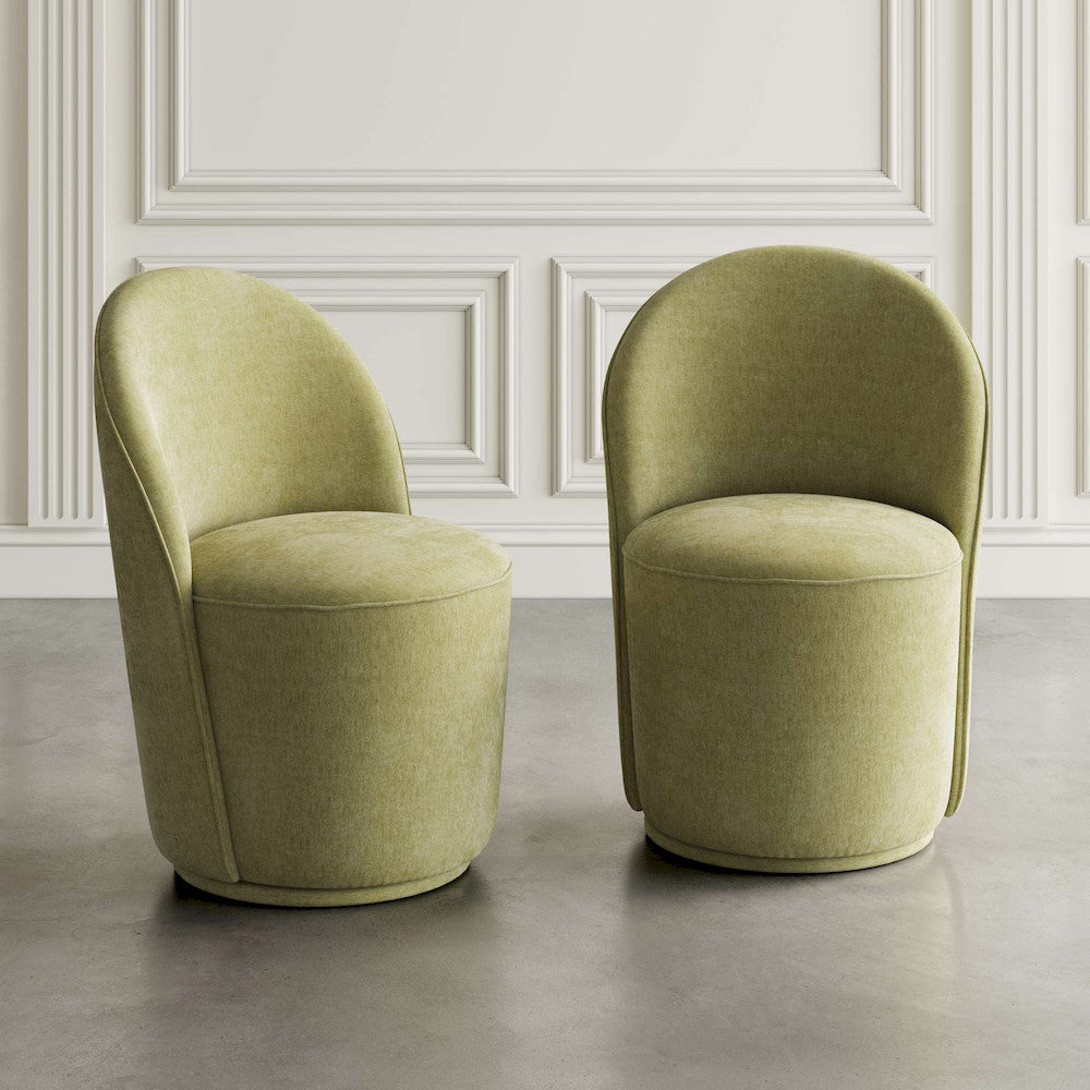 Jofran - Landon Mid-Century Modern Upholstered Swivel Dining Chair (Set of 2) Green - 2271-LANDONGRN view 7
