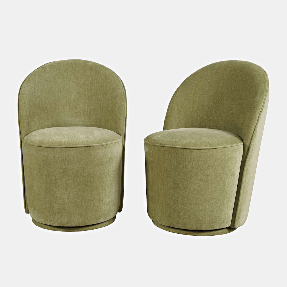 Jofran - Landon Mid-Century Modern Upholstered Swivel Dining Chair (Set of 2) Green - 2271-LANDONGRN view 12