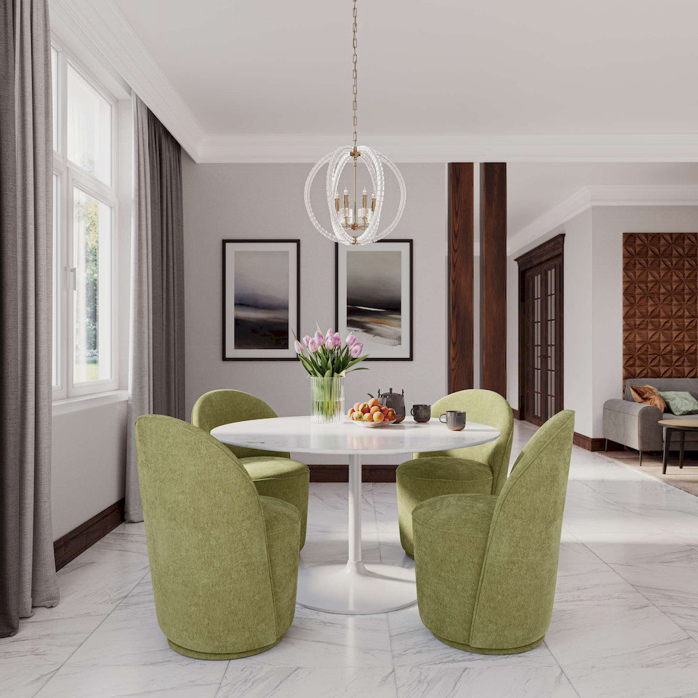 Jofran - Landon Mid-Century Modern Upholstered Swivel Dining Chair (Set of 2) Green - 2271-LANDONGRN view 13