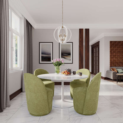 Jofran - Landon Mid-Century Modern Upholstered Swivel Dining Chair (Set of 2) Green - 2271-LANDONGRN view 13