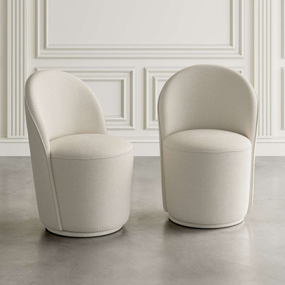 Jofran - Landon Mid-Century Modern Upholstered Swivel Dining Chair (Set of 2) Natural - 2271-LANDONNAT view 7