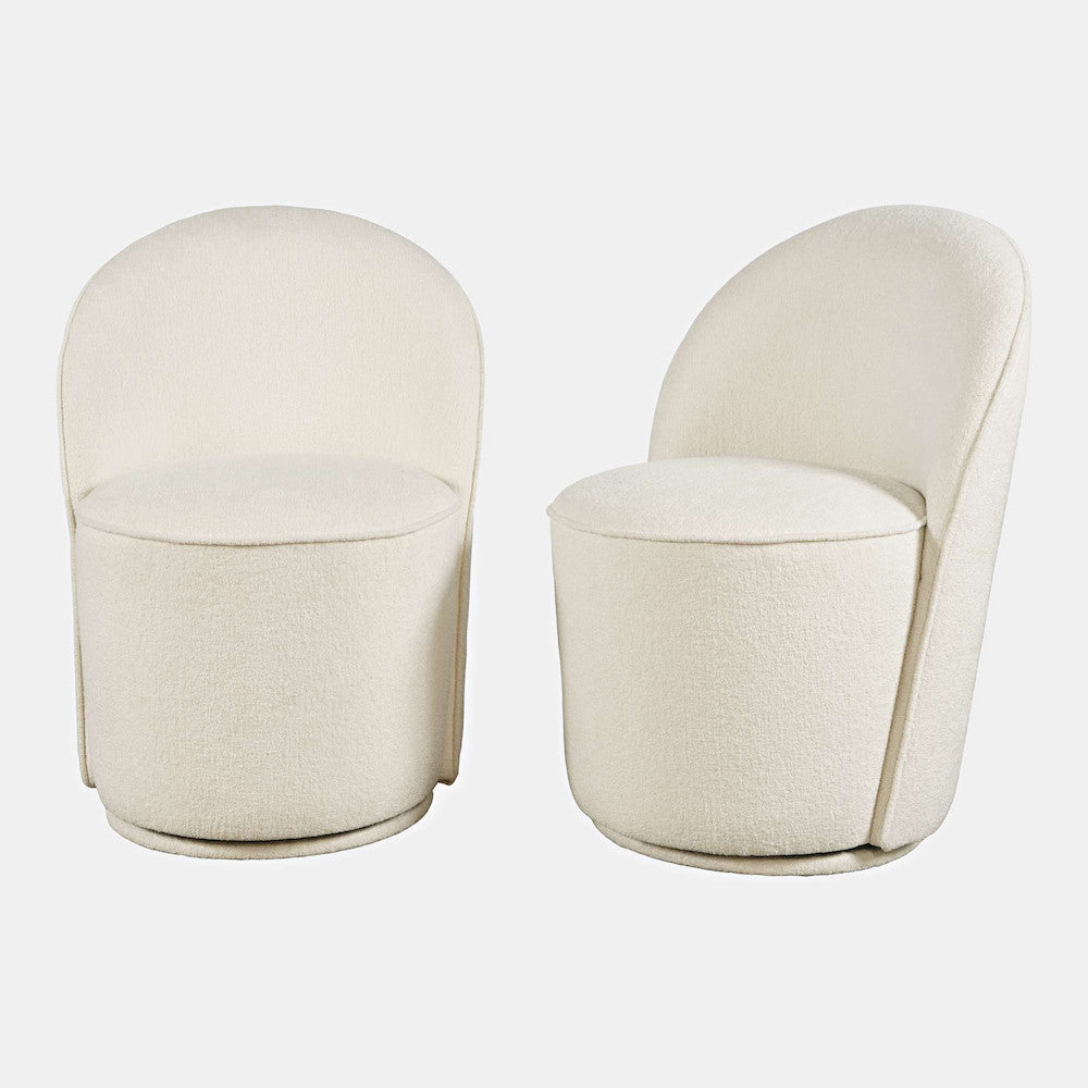 Jofran - Landon Mid-Century Modern Upholstered Swivel Dining Chair (Set of 2) Natural - 2271-LANDONNAT view 12