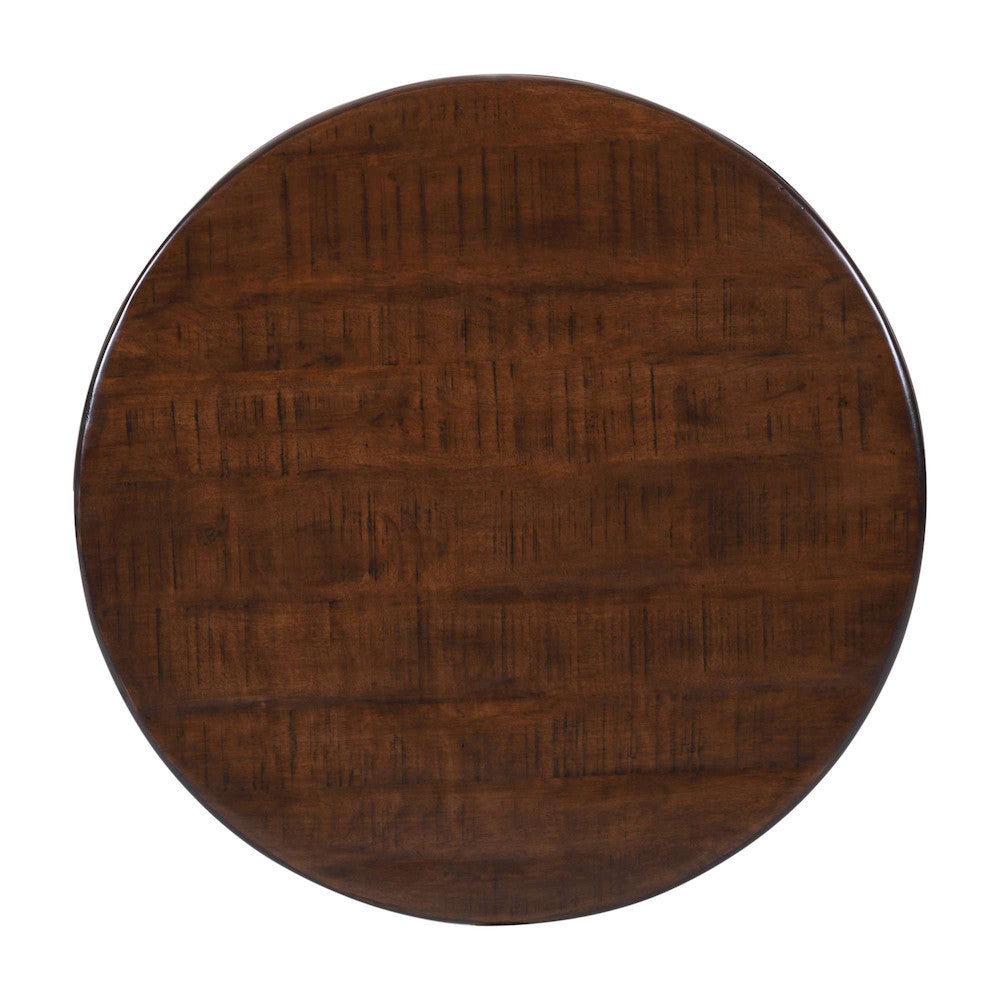 Jofran - Larson Modern Industrial 36in Round Solid Wood Coffee Table with Shelf, Distressed Brown - 2222-2 view 9