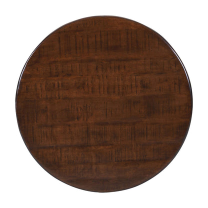 Jofran - Larson Modern Industrial 36in Round Solid Wood Coffee Table with Shelf, Distressed Brown - 2222-2 view 9