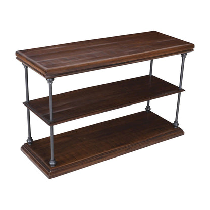 Jofran - Larson Modern Industrial 48in Solid Wood Sofa Table with Storage, Distressed Brown - 2222-4 view 2