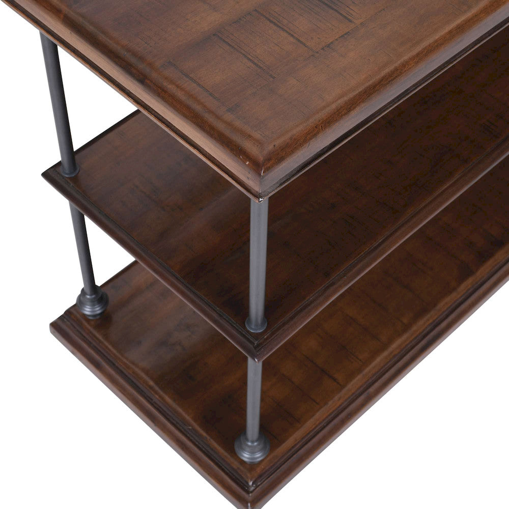 Jofran - Larson Modern Industrial 48in Solid Wood Sofa Table with Storage, Distressed Brown - 2222-4 view 6