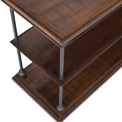 Jofran - Larson Modern Industrial 48in Solid Wood Sofa Table with Storage, Distressed Brown - 2222-4 view 6