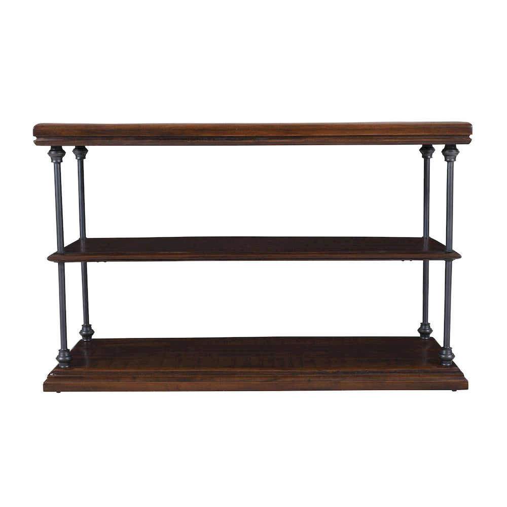 Jofran - Larson Modern Industrial 48in Solid Wood Sofa Table with Storage, Distressed Brown - 2222-4 view 7
