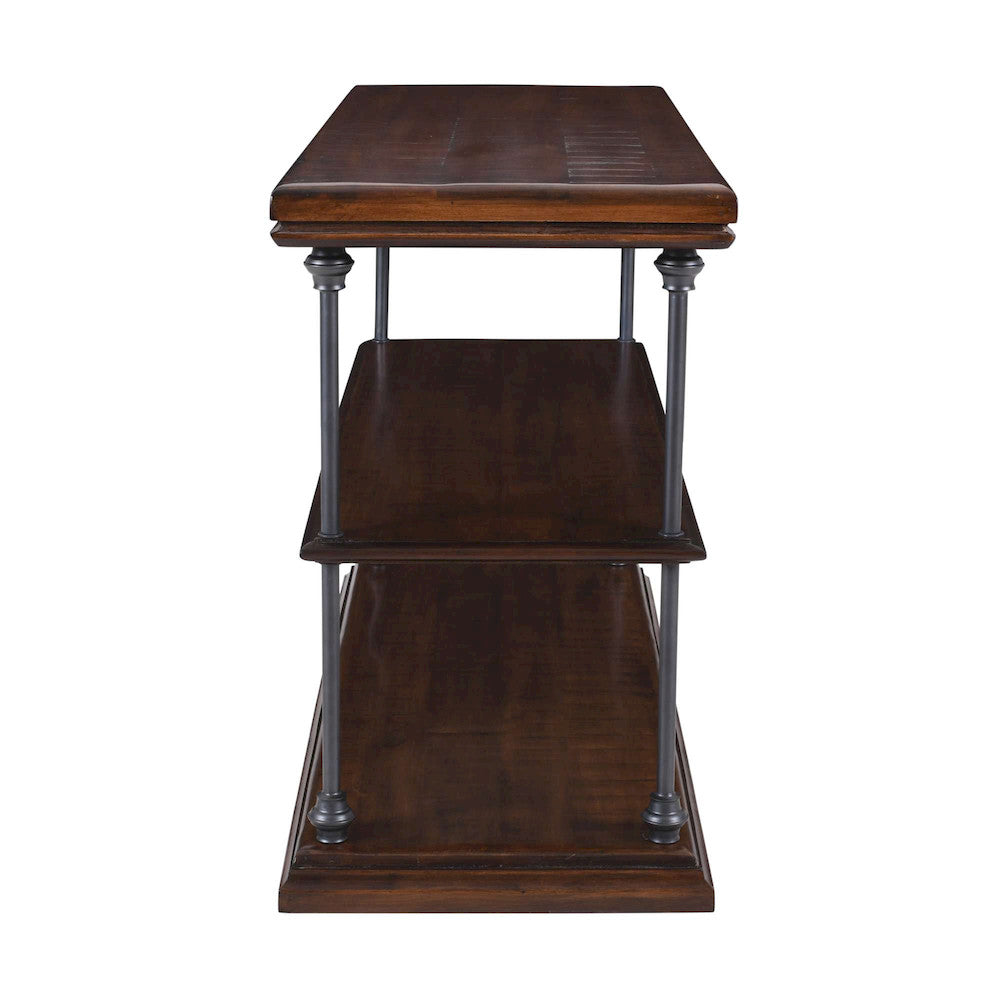 Jofran - Larson Modern Industrial 48in Solid Wood Sofa Table with Storage, Distressed Brown - 2222-4 view 8