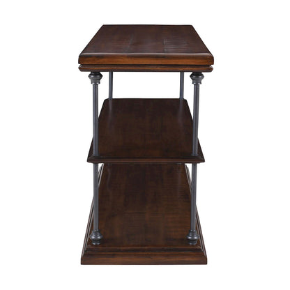Jofran - Larson Modern Industrial 48in Solid Wood Sofa Table with Storage, Distressed Brown - 2222-4 view 8