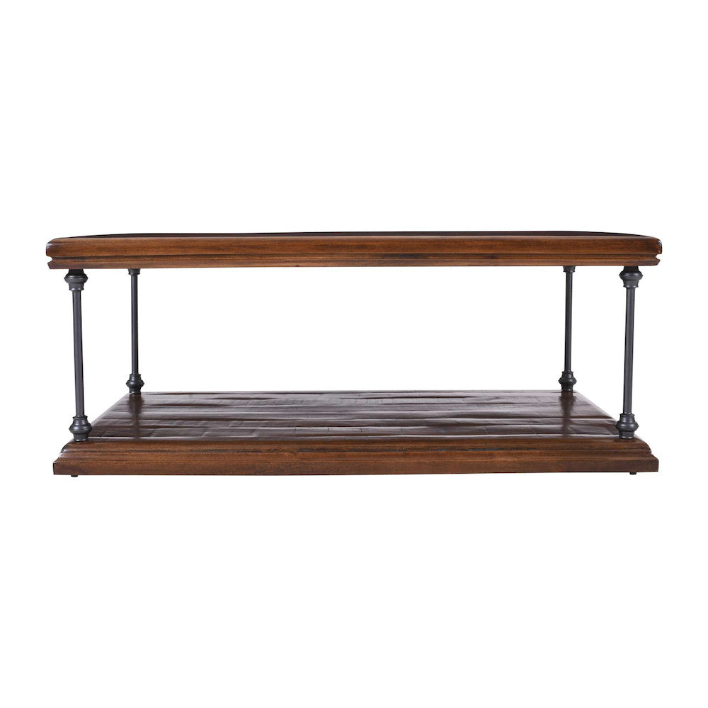 Jofran - Larson Modern Industrial 50in Solid Wood Coffee Table with Storage, Distressed Brown - 2222-1 view 1