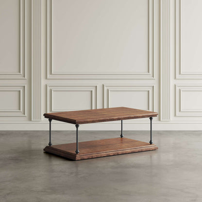 Jofran - Larson Modern Industrial 50in Solid Wood Coffee Table with Storage, Distressed Brown - 2222-1 view 5