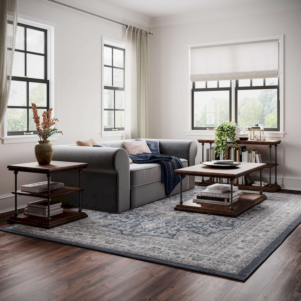 Jofran - Larson Modern Industrial 50in Solid Wood Coffee Table with Storage, Distressed Brown - 2222-1 view 6