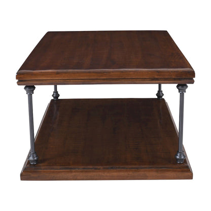 Jofran - Larson Modern Industrial 50in Solid Wood Coffee Table with Storage, Distressed Brown - 2222-1 view 8