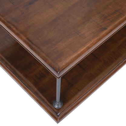 Jofran - Larson Modern Industrial 50in Solid Wood Coffee Table with Storage, Distressed Brown - 2222-1 view 9
